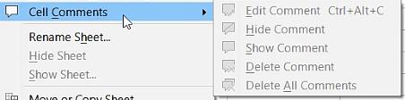 Cell Comment Option