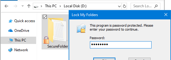 how to create password protected folder